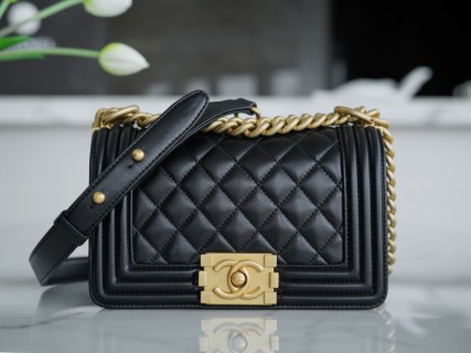 샤넬 보이백 미니 블랙 금장 램스킨 33939 Chanel Bag