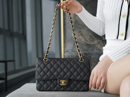 샤넬 플랩백 블랙 금장 캐비어 33942 Chanel Bag
