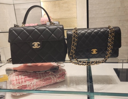 샤넬 24P 박스백 미니 라지 블랙 캐비어 21x10x15cm 33966 Chanel Bag