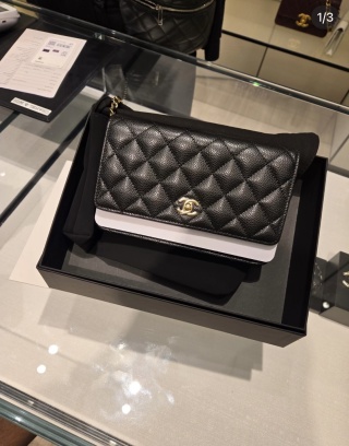 샤넬 24K WOC 체인백 CC로고 블랙 금장 34030 Chanel Bag
