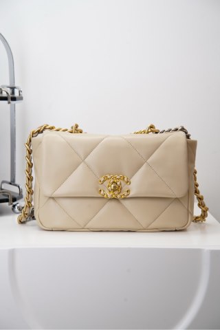 샤넬 26C 가방 미니 베이지 램스킨 34038 Chanel Bag