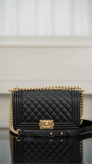 샤넬 보이백 블랙 금장 캐비어 15x25x9cm 34062 Chanel Bag