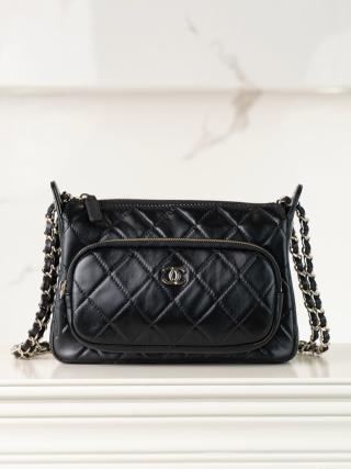 샤넬 카메라백 블랙 금장 램스킨 21x7.5x15cm 34073 Chanel Bag