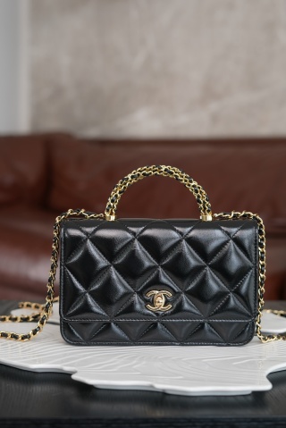 샤넬 24B WOC 체인백 블랙 램스킨 12.3x19.5x3.5cm 34084 Chanel Bag