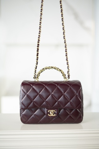 샤넬 24B 체인백 라지 버건디 램스킨 25x17x8cm 34100 Chanel Bag