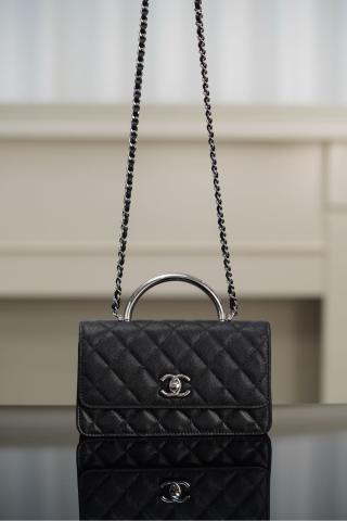 샤넬 25P 토트백 블랙 소가죽 11x18.5x6cm 34135 Chanel Bag