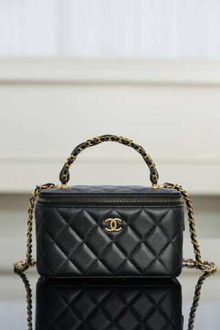 샤넬 25B 베니티백 CC로고 블랙 금장 19.5x12x6.5cm 34145 Chanel Bag