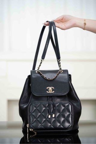 샤넬 25B 드로우스트링백 라지 블랙 금장 소가죽 25x22.5x15cm 34174 Chanel Bag