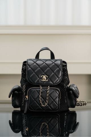 샤넬 백팩 미니 블랙 금장 램스킨 25x23x13cm 34196 Chanel Bag