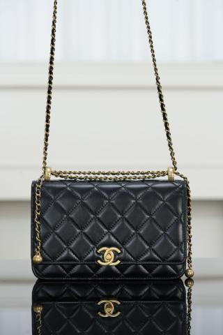 샤넬 WOC 체인백 블랙 금장 소가죽 12x19x3.5cm 34247 Chanel Bag