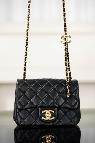 샤넬 25B 체인백 미니 CC로고 블랙 램스킨 18x13.5x7cm 34256 Chanel Bag
