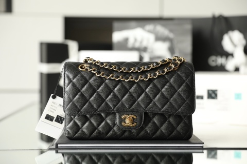 샤넬 미디움 클래식 플랩 블랙 소가죽 램스킨 15.5x25.5x6.5cm 가방 34328 Chanel Bag