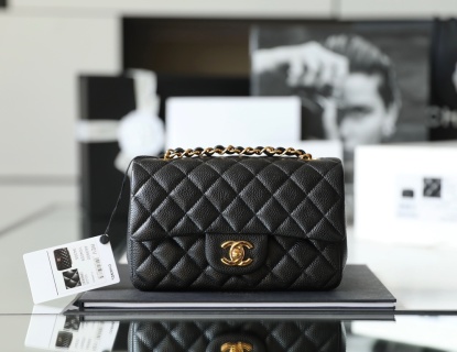 샤넬 미니 클래식 플랩 블랙 소가죽 램스킨 12.5x20x6cm 가방 34334 Chanel Bag