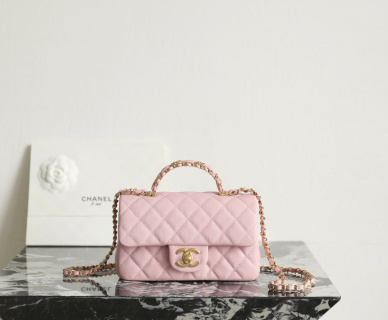 샤넬 25B 미니 클래식 플랩 핑크 카프스킨 소가죽 12x20x6.5cm 가방 34342 Chanel Bag
