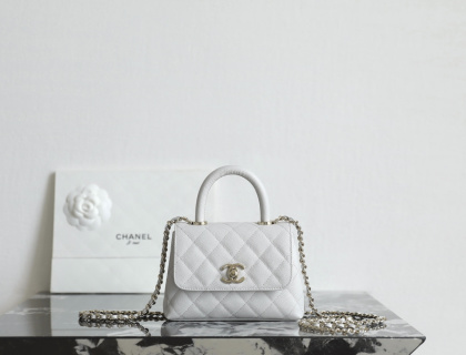 샤넬 봄여름 미니 코코핸들 라이트 그레이 그레인 가죽 C-531 11.5x14.5x5.5cm 가방 34347 Chanel Bag