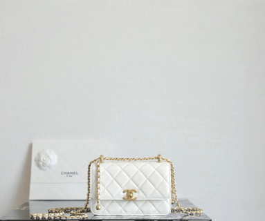 샤넬 봄여름 스몰 플랩백 화이트 카프스킨 소가죽 12x19x8cm 가방 34369 Chanel Bag
