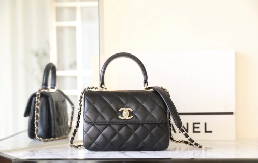 샤넬 스몰 가방 블랙 램스킨 C-522 20x15x8cm 34388 Chanel Bag