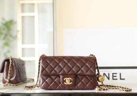 샤넬 미니 클래식 플랩 브라운 램스킨 13x20x7cm 가방 34407 Chanel Bag