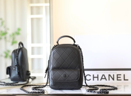 샤넬 25C 미니 백팩 블랙 카프스킨 소가죽 18x13x9cm 가방 34425 Chanel Bag