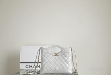 샤넬 미니 가방 라이트 그레이 램스킨 C-531 22x24.5x5cm 34443 Chanel Bag