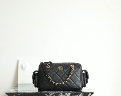 샤넬 볼링백 블랙 소가죽 15.5x25x11.5cm 가방 34446 Chanel Bag