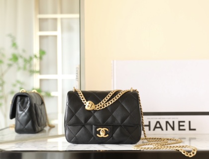샤넬 25C 미디움 플랩백 블랙 램스킨 20x14x8cm 가방 34460 Chanel Bag