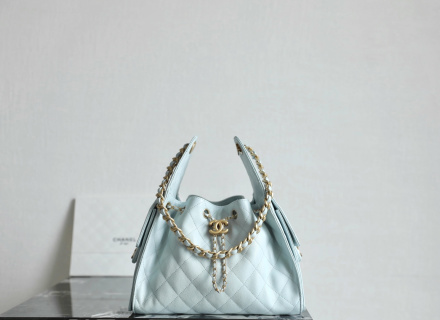 샤넬 25B 스몰 가방 블루 소가죽 그레인 가죽 C-581 30x26x14cm 34472 Chanel Bag