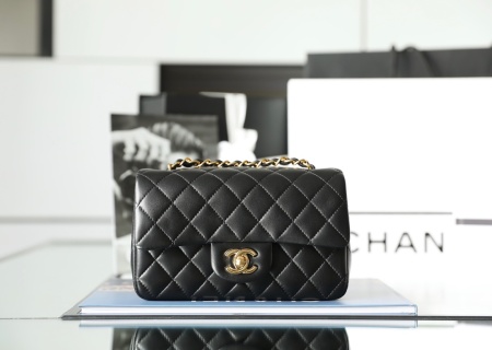 샤넬 미니 클래식 플랩 블랙 램스킨 12.5x20x6cm 가방 34508 Chanel Bag