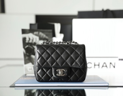 샤넬 미니 클래식 플랩 블랙 램스킨 13.5x17x8cm 가방 34511 Chanel Bag