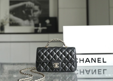 샤넬 메티에다르 스몰 클래식 플랩 블랙 램스킨 크리스탈 C-051 20x12x6.5cm 가방 34512 Chanel Bag