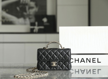 샤넬 메티에다르 미니 클래식 플랩 블랙 램스킨 크리스탈 C-541 18x11.5x6.5cm 가방 34515 Chanel Bag