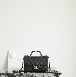 샤넬 25B 미니 클래식 플랩 블랙 소가죽 12x20x6.5cm 가방 34522 Chanel Bag