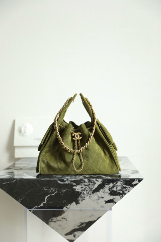 샤넬 25B 스몰 가방 그린 소가죽 스웨이드 C-571 30x26x14cm 34525 Chanel Bag