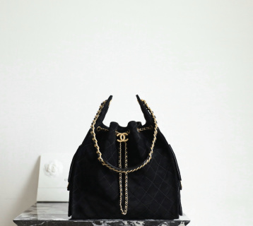 샤넬 26C 미디움 가방 블랙 스웨이드 40x30x15cm 34565 Chanel Bag