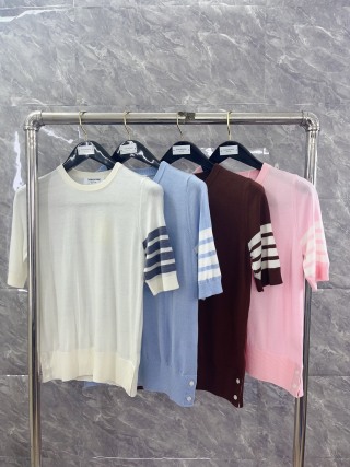 톰브라운 여성 2025FW 스트라이프 반팔 티셔츠 레플리카 40560 Thom Browne Women T Shirt