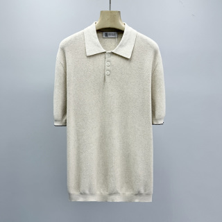 브루넬로 쿠치넬리 린넨 코튼 카라 니트 남성 41297 Brunello Cucinelli T Shirt