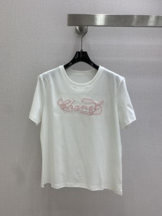 샤넬 여성 2026SS 로고 자수 반팔 티셔츠 레플리카 41560 Chanel Women T Shirt