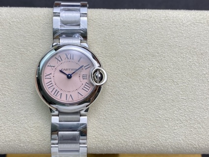 까르띠에 발롱블루 28mm V6공장 V7버전 057 무브먼트 블루 핑크 레플리카 42534 Cartier