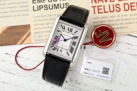 까르띠에 시계 41×31mm 41mm 블루 라지 레플리카 42613 Cartier