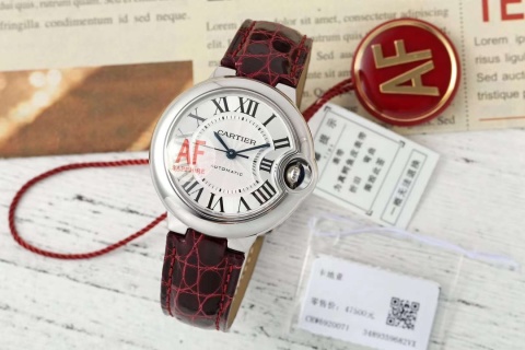 까르띠에 발롱블루 33mm AF공장 악어가죽 블루 가죽스트랩 레플리카 42626 Cartier