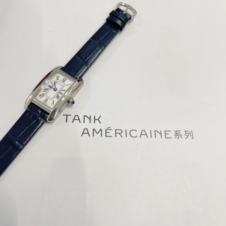까르띠에 탱크 35mm 20mm 쿼츠 무브먼트 블루 스틸밴드 가죽스트랩 스몰 레플리카 42652 Cartier