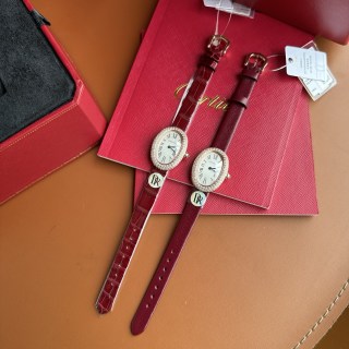 까르띠에 바뇨아르 32×26mm 26mm DR공장 쿼츠 무브먼트 다이아 로즈골드 악어가죽 블루 블랙 레플리카 42695 Cartier
