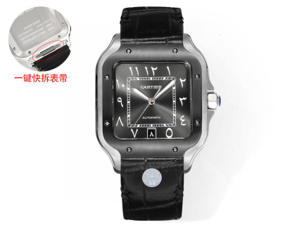 까르띠에 시계 39.8mm 사파이어 글라스 스틸밴드 가죽스트랩 레플리카 42809 Cartier
