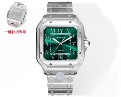 까르띠에 시계 39.8mm 사파이어 글라스 스틸밴드 가죽스트랩 레플리카 42810 Cartier