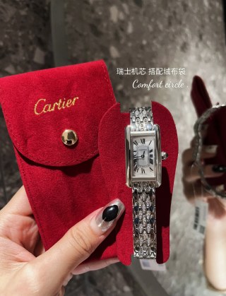 까르띠에 탱크 20mm 35mm 쿼츠 무브먼트 블루 스틸밴드 스몰 레플리카 42814 Cartier