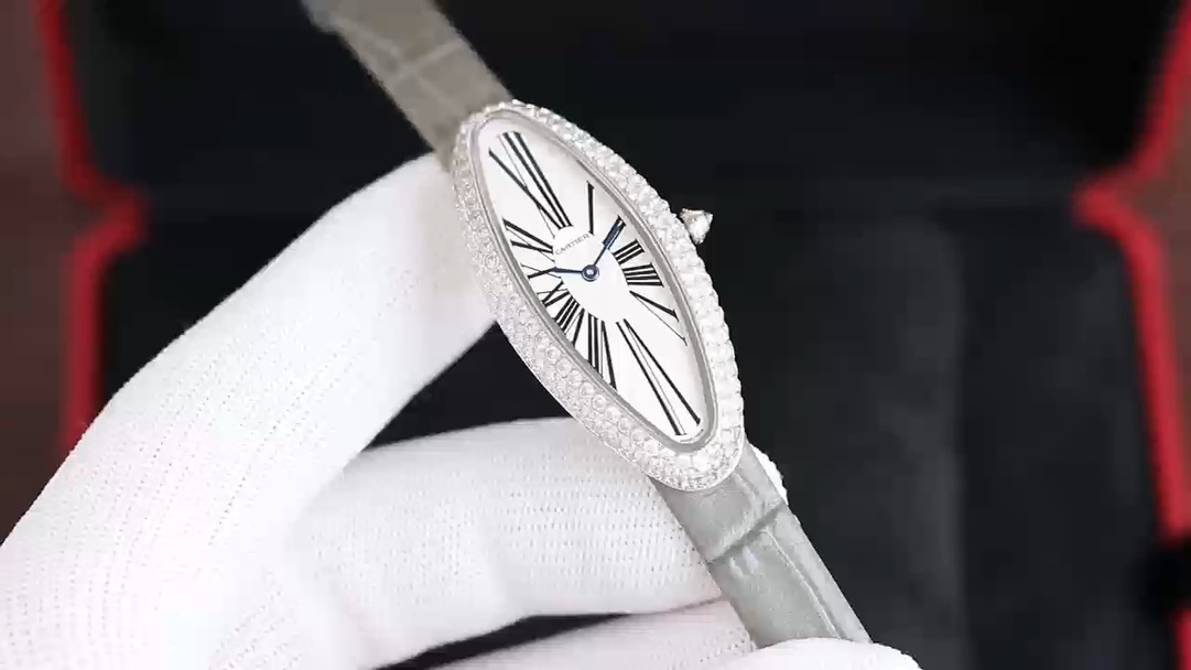 까르띠에 바뇨아르 47mm 21mm 사파이어 글라스 블루 블랙 스틸밴드 미디움 레플리카 42844 Cartier