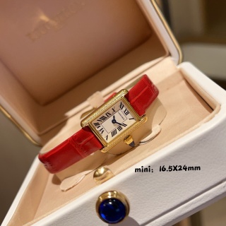 까르띠에 탱크 쿼츠 무브먼트 다이아 사파이어 글라스 레플리카 42881 Cartier