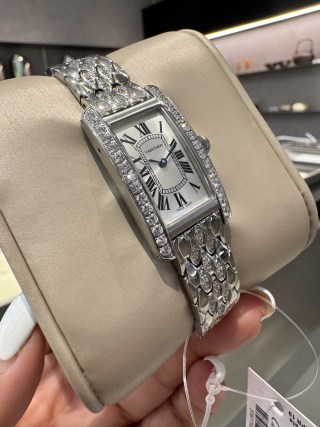 까르띠에 탱크 20mm 35mm 쿼츠 무브먼트 블루 스틸밴드 스몰 레플리카 42897 Cartier