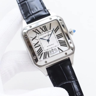 까르띠에 산토스 뒤몽 39.5mm 10.8mm 8215 오토매틱 무브먼트 사파이어 글라스 스틸밴드 가죽스트랩 레플리카 42925 Cartier