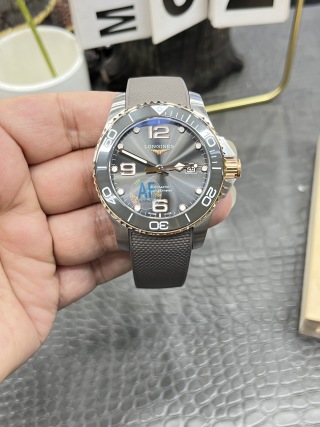 론진 콘퀘스트 43mm 로즈그레이 러버 AF공장 시계 레플리카 44498 Longines